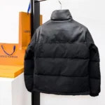 Louis Vuitton LV Women Monogram Leather Puffer Jacket-Black