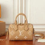 Louis Vuitton Women LV Speedy Bandouliere 20 Brown Monogram Empreinte Embossed Cowhide