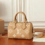 Louis Vuitton Women LV Speedy Bandouliere 20 Brown Monogram Empreinte Embossed Cowhide