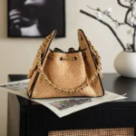 Chanel Women 25 Mini Handbag Braided Raffia Calfskin & Gold-Tone Metal 