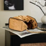 Chanel Women 25 Mini Handbag Braided Raffia Calfskin & Gold-Tone Metal 