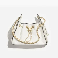 Chanel Women 25 Mini Handbag Braided Raffia Calfskin & Gold-Tone Metal AS5631