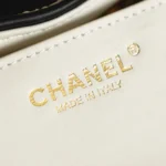 Chanel Women 25 Mini Handbag Braided Raffia Calfskin & Gold-Tone Metal AS5631