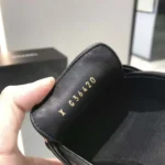 Chanel Women Black CC Leather Braided Mules