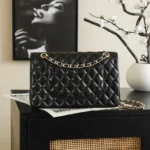 Chanel Women Classic 11.12 Handbag Lambskin Enamel Strass Silver-Tone & Gold-Tone Metal