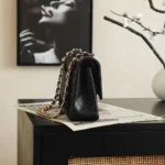 Chanel Women Classic 11.12 Handbag Lambskin Enamel Strass Silver-Tone & Gold-Tone Metal