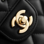 Chanel Women Classic 11.12 Handbag Lambskin Enamel Strass Silver-Tone & Gold-Tone Metal