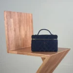 Chanel Women Classic Vanity with Chain Denim Gold Tone Metal-AP4385