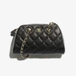 Chanel Women Clutch With Chain Grained Shiny Calfskin & Gold-Tone Metal