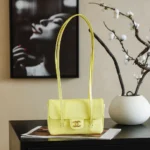 Chanel Women Clutch With Leather Strap Grained Shiny Calfskin & Gold-Tone Metal