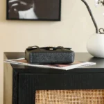 Chanel Women Clutch With Leather Strap Grained Shiny Calfskin & Gold-Tone Metal-Black