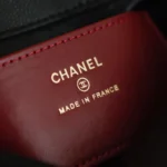 Chanel Women Clutch With Leather Strap Grained Shiny Calfskin & Gold-Tone Metal-Black