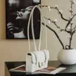 Chanel Women Clutch With Leather Strap Grained Shiny Calfskin & Gold-Tone Metal-White