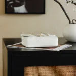 Chanel Women Clutch With Leather Strap Grained Shiny Calfskin & Gold-Tone Metal-White