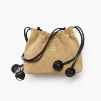 Chanel Women Clutch With Leather Strap Suede Calfskin Lambskin & Gold-Tone Metal