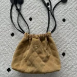 Chanel Women Clutch With Leather Strap Suede Calfskin Lambskin & Gold-Tone Metal