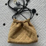 Chanel Women Clutch With Leather Strap Suede Calfskin Lambskin & Gold-Tone Metal