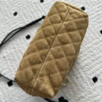 Chanel Women Clutch With Leather Strap Suede Calfskin Lambskin & Gold-Tone Metal