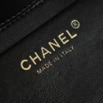 Chanel Women Large Shopping Bag Braided Straw, Lambskin & Gold-Tone Metal-Black