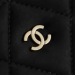 Chanel Women Large Shopping Bag Braided Straw, Lambskin & Gold-Tone Metal-Black