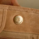 Chanel Women Large Shopping Bag Braided Straw Suede Calfskin & Gold-Tone Metal