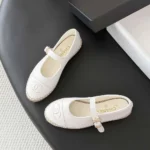 Chanel Women Mary Janes Lambskin-White G47256