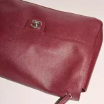 Chanel Women Maxi Flapbag Grained Calfskin Silver Tone Metal