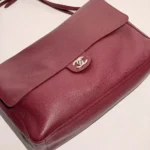 Chanel Women Maxi Flapbag Grained Calfskin Silver Tone Metal