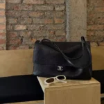 Chanel Women Maxi Flapbag Grained Calfskin Silver Tone Metal