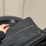 Chanel Women Maxi Flapbag Grained Calfskin Silver Tone Metal