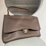 Chanel Women Maxi Flapbag Grained Calfskin Silver Tone Metal-Light Brown