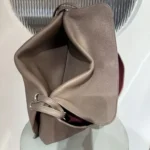 Chanel Women Maxi Flapbag Grained Calfskin Silver Tone Metal-Light Brown