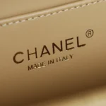 Chanel Women Mini Flap Bag With Top Handle Braided Rattan & Gold-Tone Metal-Beige