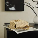 Chanel Women Mini Flap Bag With Top Handle Braided Rattan & Gold-Tone Metal-Beige