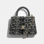 Chanel Women Mini Flap Bag With Top Handle Pearls Sequins Lambskin & Gold-Tone Metal