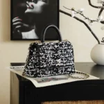 Chanel Women Mini Flap Bag With Top Handle Pearls Sequins Lambskin & Gold-Tone Metal