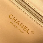 Chanel Women Mini Shopping Bag Braided Raffia & Gold-Tone Metal-Dark Beige