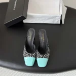 Chanel Women Mules Lambskin Patent Calfskin-Black G47284