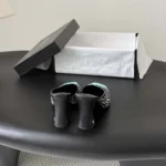 Chanel Women Mules Lambskin Patent Calfskin-Black G47284