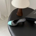 Chanel Women Mules Lambskin Patent Calfskin-Black G47284