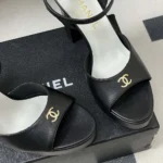 Chanel Women Sandals Lambskin-Black G47029B23544