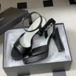 Chanel Women Sandals Lambskin-Black G47029B23544