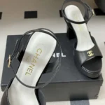 Chanel Women Sandals Lambskin-Black G47029B23544