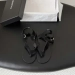 Chanel Women Sandals Suede Calfskin-Black G47094