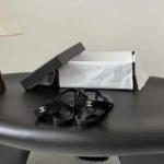 Chanel Women Sandals Suede Calfskin-Black G47094