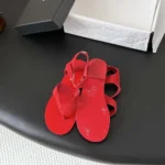 Chanel Women Sandals Suede Calfskin-Red G47094