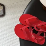 Chanel Women Sandals Suede Calfskin-Red G47094