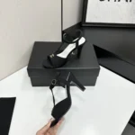 Chanel Women Sandals Suede Kidskin-Black G47030B23297