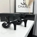 Chanel Women Sandals Suede Kidskin-Black G47030B23297