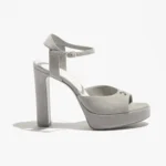 Chanel Women Sandals Suede Kidskin-Gray G47029B23297